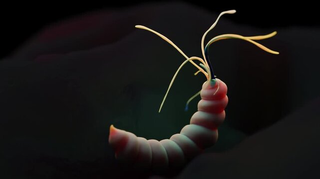 Helicobacter pylori, a spiral-shaped, flagellated bacterium known to infect the stomach lining. This microorganism is a primary cause of peptic ulcers, gastritis, and other gastrointestinal diseases