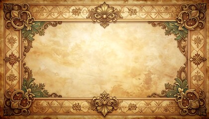 Elegant ornate rectangular frame with textured background