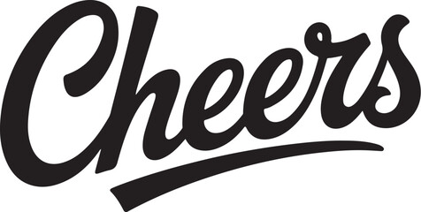 Celebrate with elegant handwritten Cheers lettering