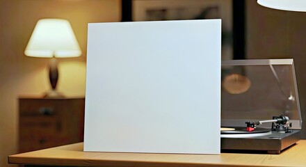 Vintage Vinyl Record Sleeve Mockup Blank Album Art Canvas Nostalgic Warmth