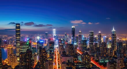 Fototapeta premium seattle skyline at dusk