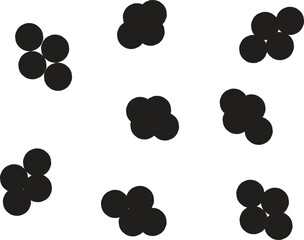 Abstract Black Circular Clusters on White Background | Minimalist Geometric Design for Backgrounds, Patterns, and Creative Projects