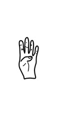 hand sign number four icon