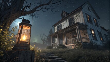 old house in the night