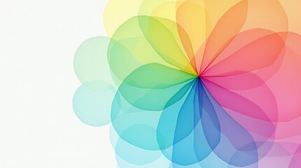 Colorful abstract flower petals radiating from center