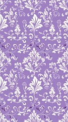 Intricate floral pattern in lavender and white