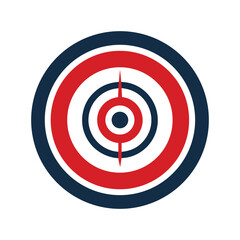 Red white and blue concentric circles with vertical line symbol target bullseye
