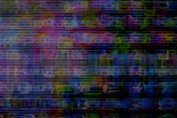 Screen TV Glitch Error - Signal Disturbance Broken Monitor, VHS static noise glitch overlay