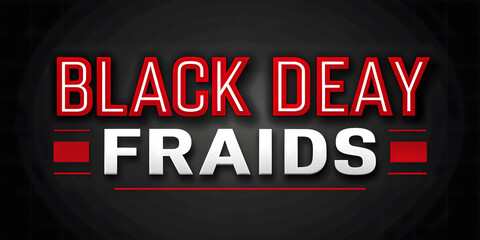 Fototapeta premium Black friday sale promotion with bold red and white text on a dark gray background design