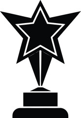  golden star trophy shining brightly on white back.eps