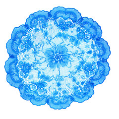blue lace doily 