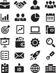 Professional business icons for modern corporate success