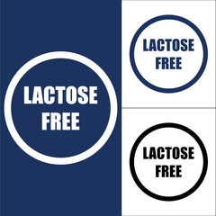 Lactose free label set for food packaging and products Vector
