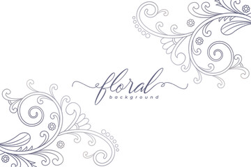 line style decorative floral art background design in classic style
