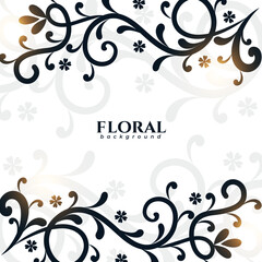 artistic swirls with floral art background for traditional decoration