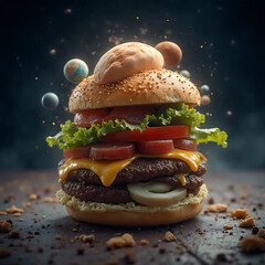 Delicious double cheeseburger