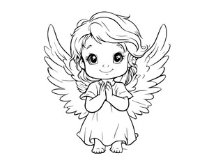 Fototapeta premium baby angle line art for kids coloring book or comics
