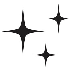 Simple black star shapes against a white background sparkling design element