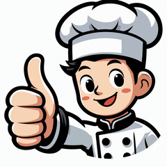 Illustration of a chef with his thumbs up