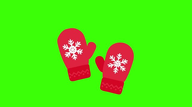 a flat-style icon of a pair of red Christmas stockings with white cuffs, hanging by a string, filled with small gifts and candy canes, detailed yet minimal, no background.