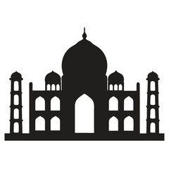 Silhouette of the taj mahal a historical landmark in india