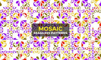 Creative Colorful Pattern Background Set with Textured Artistic Vector Elements
