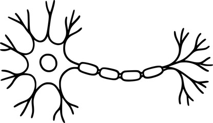 Neuron, nerve flat line vector icon for mobile application sign, symbol, vector, art