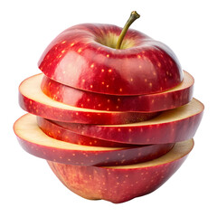 Apple slices isolated on transparent background