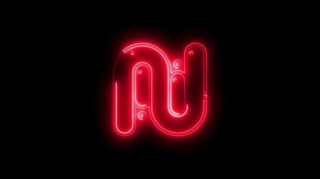 Red Neon AI Logo Symbol Illuminated on Dark Background artificial intelligence