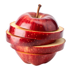 Apple slices isolated on transparent background