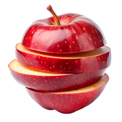 Apple slices isolated on transparent background