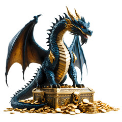 golden dragon on white background