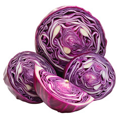 Purple cabbage isolated on transparent background