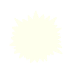 Light yellow spiky speech bubble outline for pop and comic design / ポップでかわいい印象の淡い黄色のギザギザ吹き出し線画素材