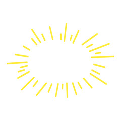 Yellow radial burst frame for pop and energetic design / ポップでエネルギッシュな印象の黄色い放射線フレーム素材