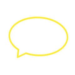 Yellow outline speech bubble for cheerful and pop message design / 明るくポップな印象の黄色線吹き出し素材