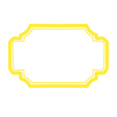 Yellow decorative frame for cheerful and stylish label design / 明るくスタイリッシュな印象の黄色い装飾フレーム素材