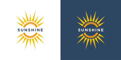 Sunshine logo design with bright sun rays and circular shape
