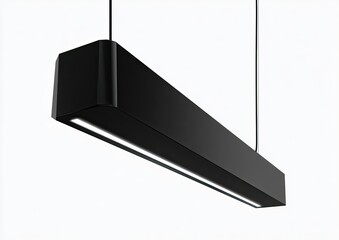 Black rectangular pendant light, linear, modern design