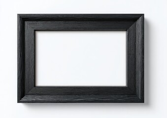 Empty black wooden picture frame