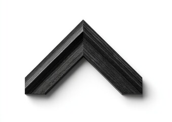 Dark wood picture frame corner, angled upward