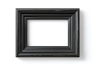 Dark-stained wooden picture frame, rectangular,  empty