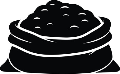 Vector silhouette sack full of produce vector illustration