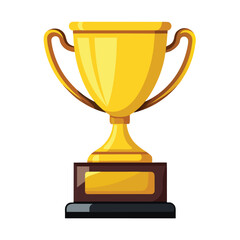 A golden trophy with handles stands proudly on a dark base