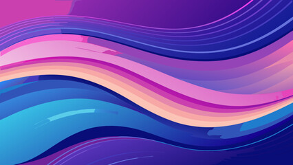 Abstract background with wavy lines in purple and blue