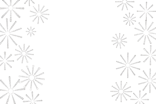 Abstract dark background with scattered glowing starburst or snowflake patterns on black