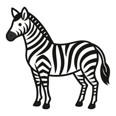 Zebra outline vector icon on white background 