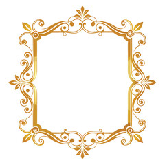 Elegant golden ornate frame with floral details and swirling decorative elements