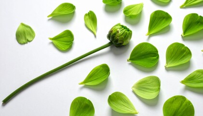 green leaves on white background