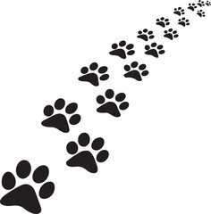 Pet Paw Prints Trail Vector Illustration for Animal, Dog, and Cat Design